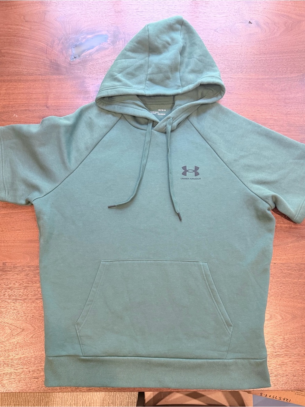 Under Armour ColdGear Men’s Green Short Sleeve Pullover Hoodie L Loose Fleece